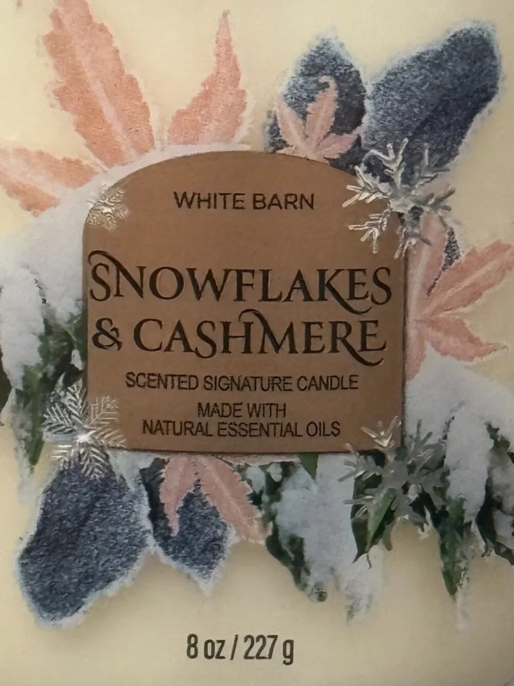 BBW Snowflakes & Cashmere White Barn Bath & Body Works Single Wick Candle - Picture 3 of 10